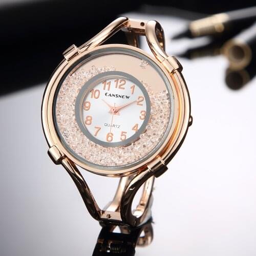 Relojes Mujer Women Bracelet Watch Quartz Wristwatch Rhinestone Crystal Fashion Silver Casual Stainless Steel Bangle Clock