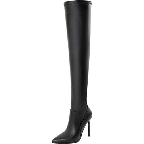 2020 Autumn And Winter New Super High Heel Fine With Classic Wild Warm Models PU Sexy Over The Knee Long Tube Womens Boots B24