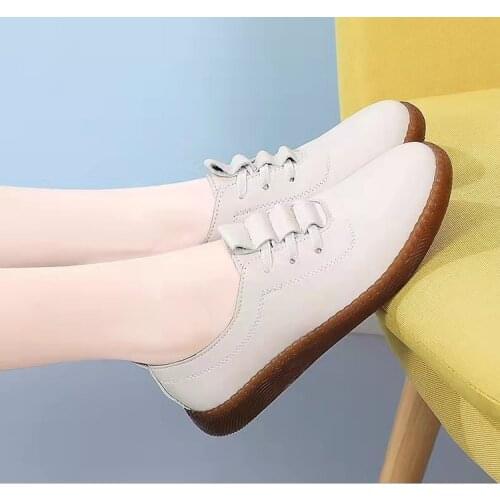 2020 Autumn Woman Shoes Fashion New Woman PU Leather Shoes Ladies Breathable Cute Heart Flats Casual Shoes White Sneakers