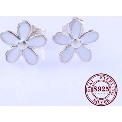 Valentine Day 925 Sterling Silver Flower Butterfly Heart Wings Pearl Earrings For Women Wedding Party Jewelry Gift