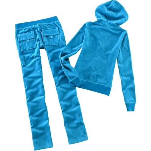 WomenS Brand Velvet 2021 Fabric Tracksuit pant suits Velour Suit Track Suit Hoodies And Pants Red