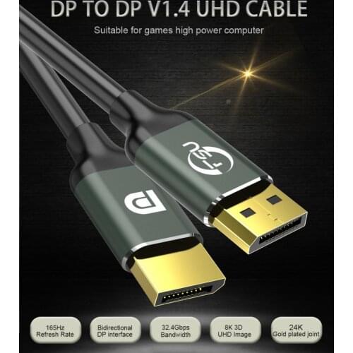 1/1.5/2/3/5m Displayport 1.4 Cable 8K 4K HDR 165Hz Display Adapter Cable For Video PC Laptop TV DP 1.4 Display Port Video Cables