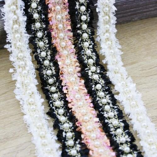 1 Yard/Pack) 20mm Cotton Trim Lace Fabric Webbing Pearl Gold Line Decoration Wrapping Gift Ribbons Crafts Material Accessories