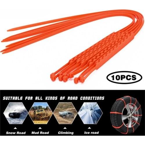 10Pcs Car Winter Tire Wheels Snow Chains Snow Tire Anti-skid Chains Wheel Tyre Cable Belt Winter Outdoor Emergency Chain