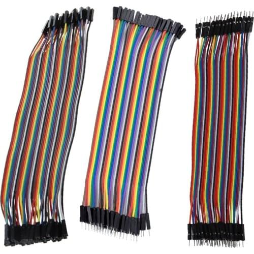 120Piece Set: 40 Pcs 20cm Long F/F Solderless Jumper Cable Wire + 40 Pcs 1 Pin Male To Female Jumper Cable 20 Cm Long + 40pcs 20