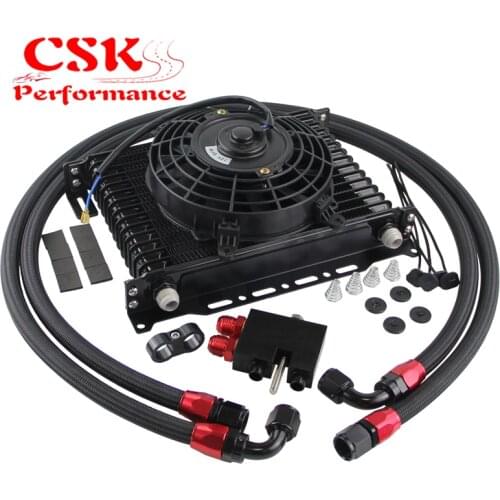 15 Row AN10 Oil Cooler w/Electric Fan Kit Fit For BMW 3 Series N54 335i E90 E92 E93