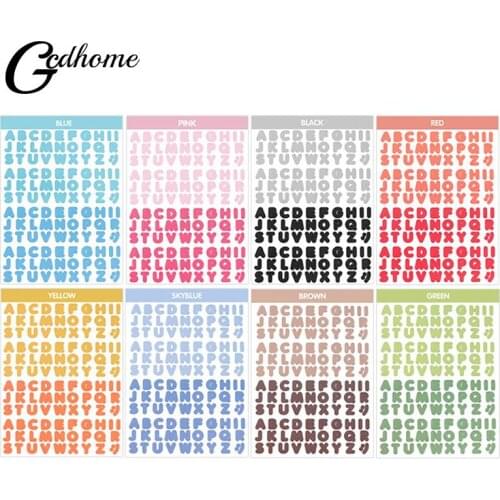 2 Sheets / Pack Candy Color Letter Stickers Scrapbooking Decoration Photo Album Decor Planner Decals Stationary Alphabet Sticker