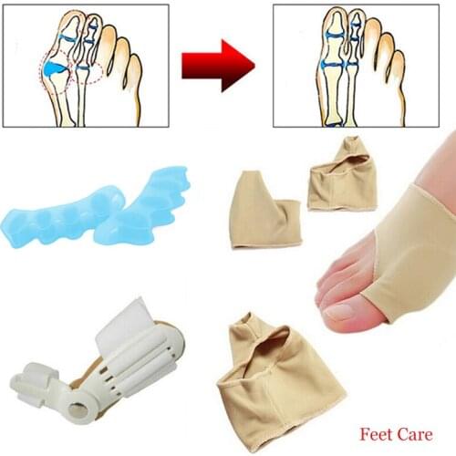 2Pcs=1Pair Big Toe Hallux Valgus Corrector Orthotics Feet Care Bone Thumb Adjuster Correction Pedicure Socks Bunion Straightener