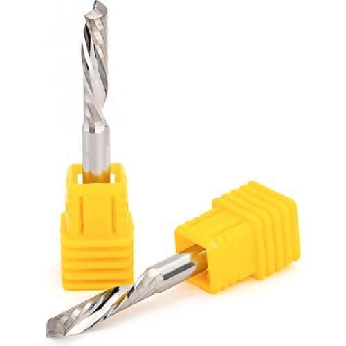 2pc SHK 5mmx22mm AAA Left Spiral milling cutter down cut one Flute router bit CNC end mill carbide milling cutter wood PVC