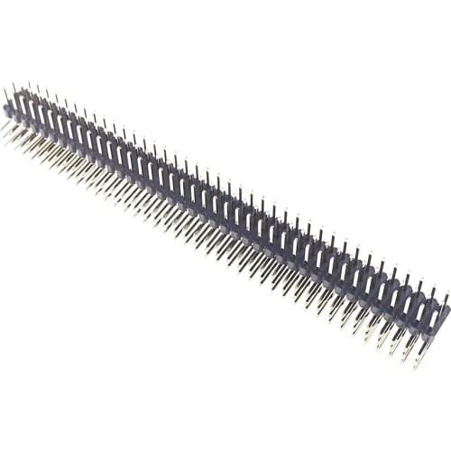 200pcs 3x40 P 2.54mm Pitch Pin Header male triple row right angle square pins through hole gold three rows space 2.54 mm
