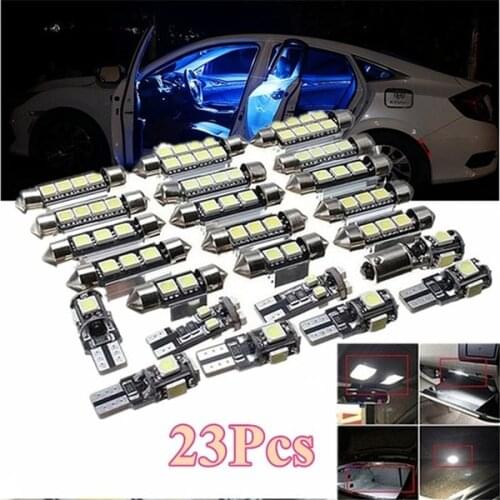 23pcsCanbus LED Car Interior Inside Light Dome Trunk Map License Plate Lamp Bulb