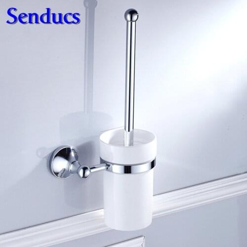 Free shipping top quality brass toilet brush holder of polished chrome bath toilet brush holder by cheap price bathroom parts