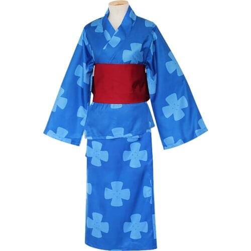 Brdwn Your Name Womens Mitsuha Miyamizu Cosplay Costume Kimono Suit Printed Bathrobe