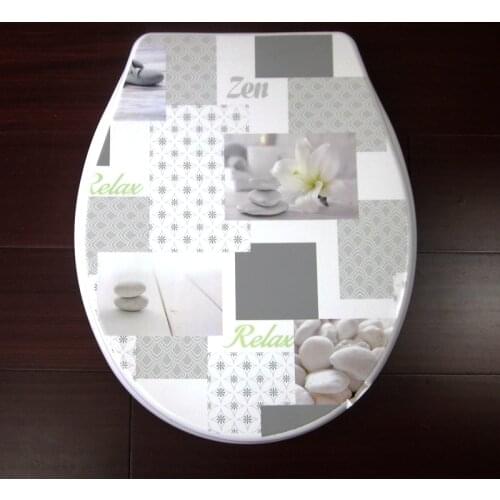 Toilet seat cover Stone group Fashion The lotus pattern set hot selling PP toilet lid cover 2019 high quality toilet seat