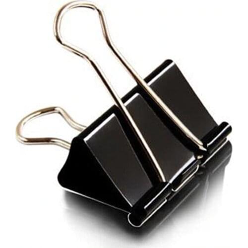 36 pieces/Lot Black Metal Binder Clips 15/19/25/32/41/51mm Notes Letter Paper Clip Office Supplies Binding Securing clip Product