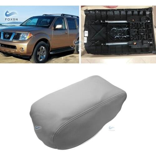 For Nissan Pathfinder 2001 2002 2003 2004 Car Microfiber Leather Center Control Lid Armrest Box Cover Sticker Trim Gray Color