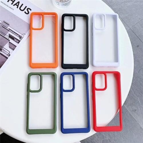 Hybrid Rugged Armor PC + TPU Shockproof Case for iPhone 12 11 Pro Max 8 Plus Soft Frame Transparent Back Cover