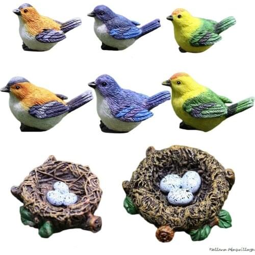 Hot Simulation Parrot Parakeet Miniature Landscape Ornament Animal Model Lawn Figurine Artificial Bird Photography Props