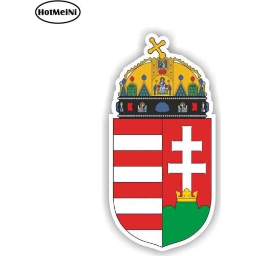 HotMeiNi 13cm x 6.8cm HUNGARY Coat of Arms Sticker Car Bumper Decal Aufkleber Flag Pegatina CAR WALL Vinyl Decal Car Stickers