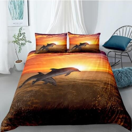 3D Duvet Cover Sets Quilt Covers Comforter Case Bedding Set King Queen Full Twin Double Single Size Blue Sea Turtle Bed Linens