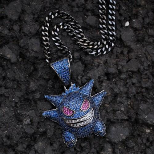 1PC Hip hop wizard zircon pendant Pet Elf Pokemon Personality trend accessories Pendants & Necklaces For Women Men Jewelry