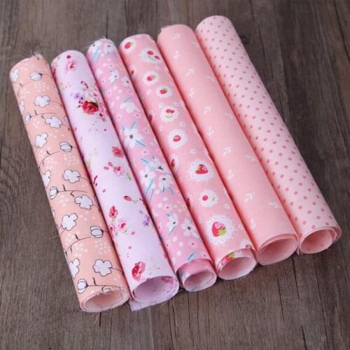25CM DIY Patchwork fabric cotton fabric Handmade Sewing Needlework Quilting doll dress pink Small floral Home decoration cloth