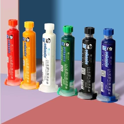 MECHANIC 10cc 6 Colors UV Curing Solder Mask Ink Welding Oil BGA PCB Paint Prevent Corrosive Arcing Soldering Paste Weld Flux