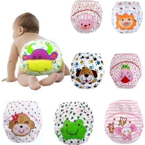 Reusable Cute Cloth Diaper Baby Cotton Printed Training Pants Panties Baby Diapers Washable Infants Children Underwear Nappy