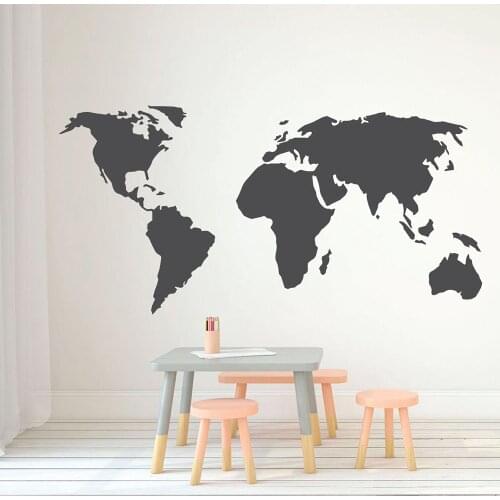 World Map Wall Decal Classroom Decorations Vinyl Sticker Wall Stickers for Bedroom Living Room Schools Decals Big Sizes D777