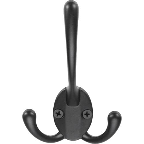 Wall Hook Black Hanger Double Heads Retro Zinc Alloy Branch Mount Hanging 115mmx70mmx29mm with screws Bathroom Kitchen hardware