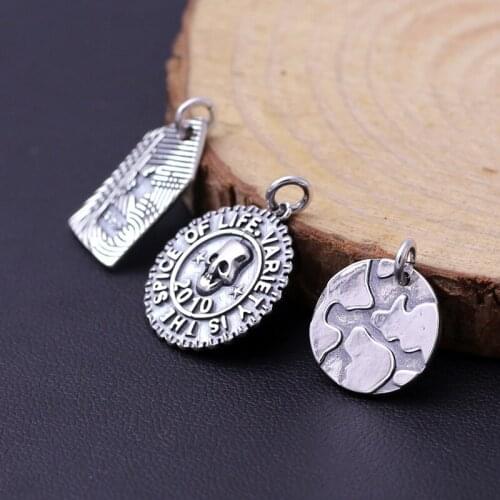 Wholesale S925 Sterling Silver Fashion Jewelry Retro Thai Silver Bracelet Small Pendant Trend Clavicle Chain Pendant