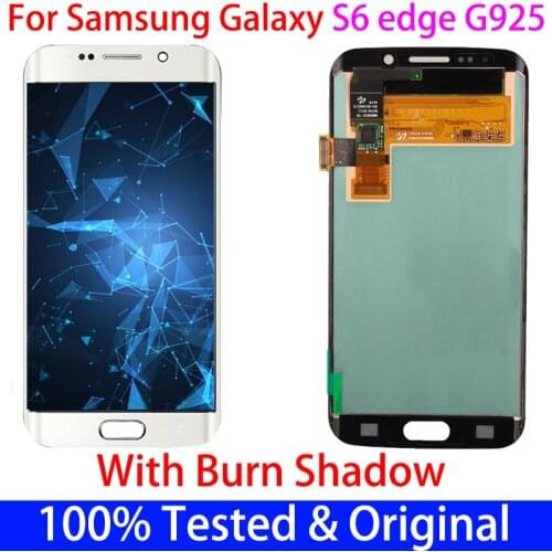 Original AMOLED LCD For Samsung Galaxy S6 Edge Plus Display 5.7" SM-G928F LCD + Touch Screen Digitizer Big Burn-in Shadow Parts