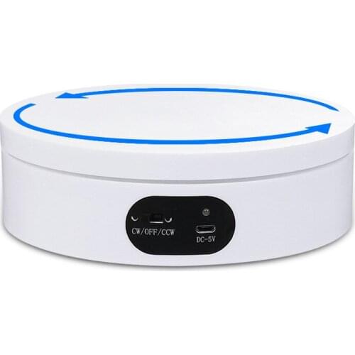 12cm USB Electric 360 Degree Photography Rotating Turntable Product Display Stand For Video Vlog Shooting Props Turntable