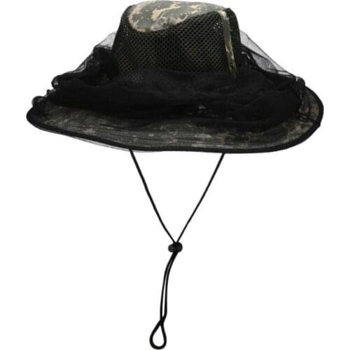 Hiking Caps Outdoor Fishing Folding Leisure Ultraviolet-proof Beekeeping Anti-mosquito Mesh Hat Head Net Hat with Hidden Meshve