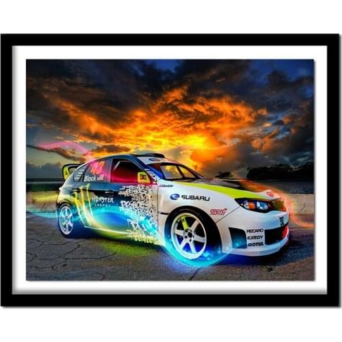Full Square Diamond Painting Scenery "Sports Car & Bus " Cross Stitch,5D Diamond Embroidery Beauty Sunset Home Decor YR