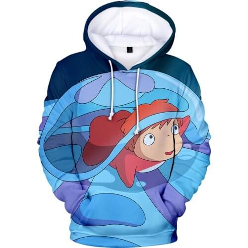 Fashion Ponyo on the Cliff Hoodies 3D Print Fashion Casual Men/Women Sweatshirts Harajuku Long Sleeve Clothes Hooded Kawaii