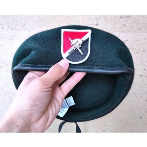 Tomwang2012 US Army 6th Special Forces Group Wool Green Beret SPECIAL FORCES MILITARY PIN HAT INSIGNIA Military Hat 1963~1971