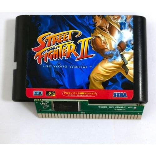 Street Fighter II The World Warrior+ 16 Bit MD Game Card Sega Mega Drive Genesis