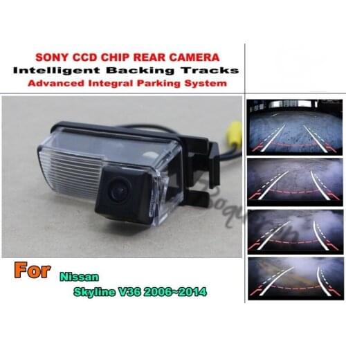 Smart Tracks Chip Camera For Nissan Skyline V36 2006~2014 HD CCD Intelligent Dynamic Parking Car Rear View Camera