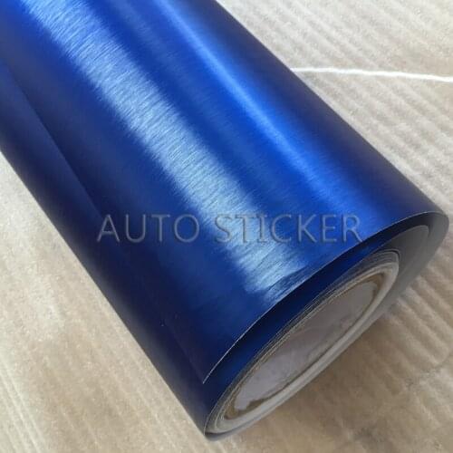 10/20/30/40/50X152CM Premium Matt Brushed Chrome Blue Vinyl Wrap Film Full Car Body Wrap Metallic Blue Brushed Sticker