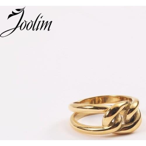 High End Gold Filled Link Chain Stainless Steel Rings for Women Jewelry Dropshipping Supplier