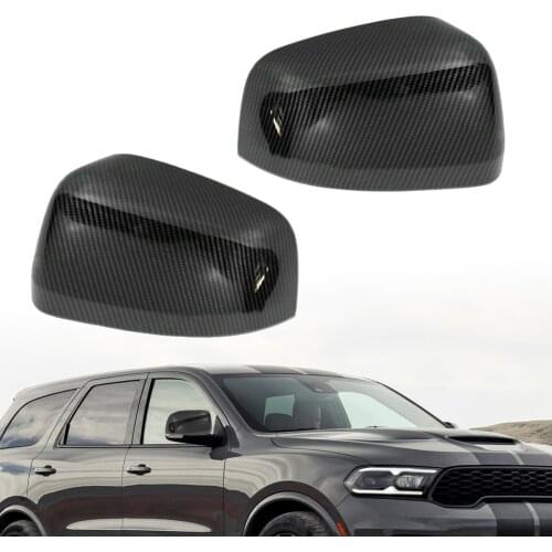 1 Pair Carbon Fiber Texture Side Mirror Covers Trims fit for Dodge Durango SUV 2011 2012 2013 2014 2015 2016 2017 2018 2019 2020