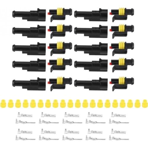 10 Kit Car 1 Pin Way Sealed Auto Waterproof Electrical Connector Plug Socket Kit Car Accessories