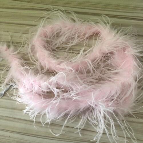 10 meters per lot Light pink ostrich feather boas 1ply