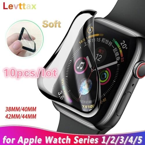 10Pcs 3D Soft Full Cover Screen Protector For Apple Watch 40MM 44MM 42MM 38MM 5 4 3 2 1 Protective Film Soft Glass For i Watch