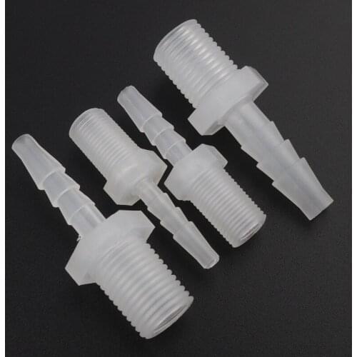 100pcs G1/8 G1/4 Male Thread To 2.8~12mm Food Grade PP Straight Pipe Connectors Aquarium Fish Tank Air Pump Aerator Hose Joints