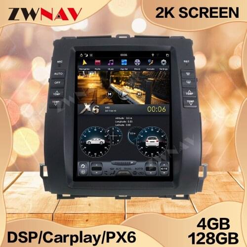 128G Tesla Screen For Toyota Land Cruiser Prado 120 2002-2009 For Lexus GX470 Android 9 Unit Multimedia Player GPS Radio Stereo