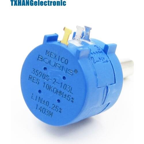 2PCS 10K Ohm 3590S-2-103L Rotary Wirewound Precision Potentiometer Pot 10 Turns diy electronics