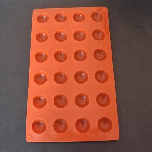 24 Cavities Small Hemisphere Chocolate Mold Red Silicone Baking Mold Cake Dome Mould Tray Baking Tools