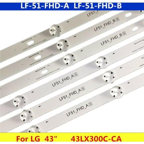 60PCS=10LOT New Original LF51-FHD-A LF51-FHD-B LED strip For LG 43" TV 43LX300C-CA LGE_WICOP_FHD 43inch _rev00_A B